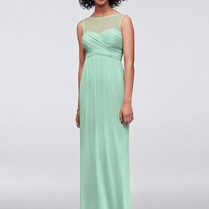 Long mesh bridesmaid dress David’s bridal